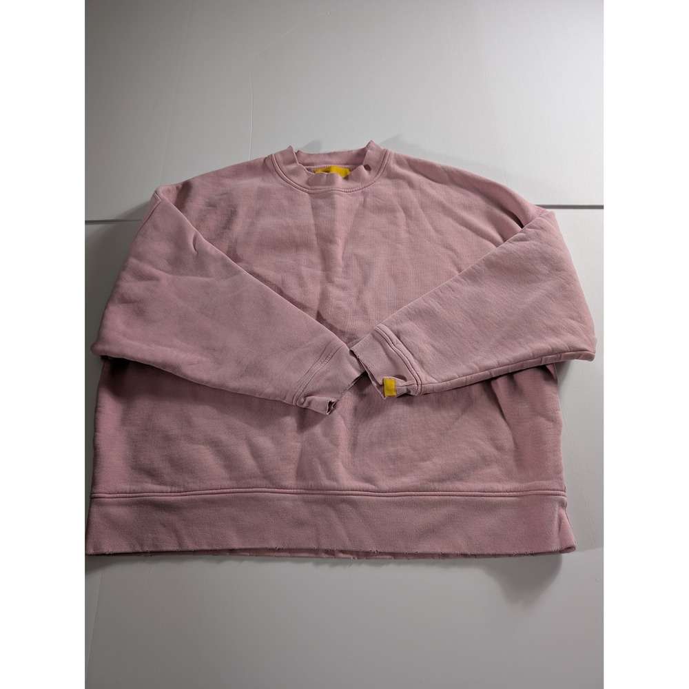 Yellow Label Co One Size Boxy Crewneck Sweatshirt Pink Fleece Oversized Heavy